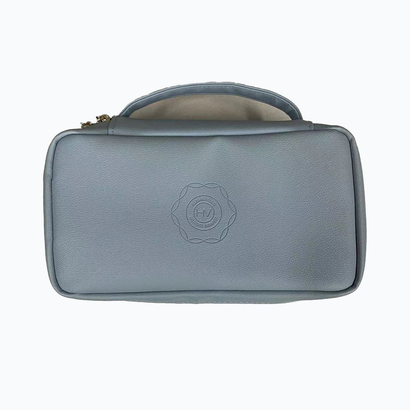 Fashionable Large Makeup Bag Waterproof Leather Toiletry Bag Big Flat Portable Inner Pockets Custom Cosmetic Bag For Women