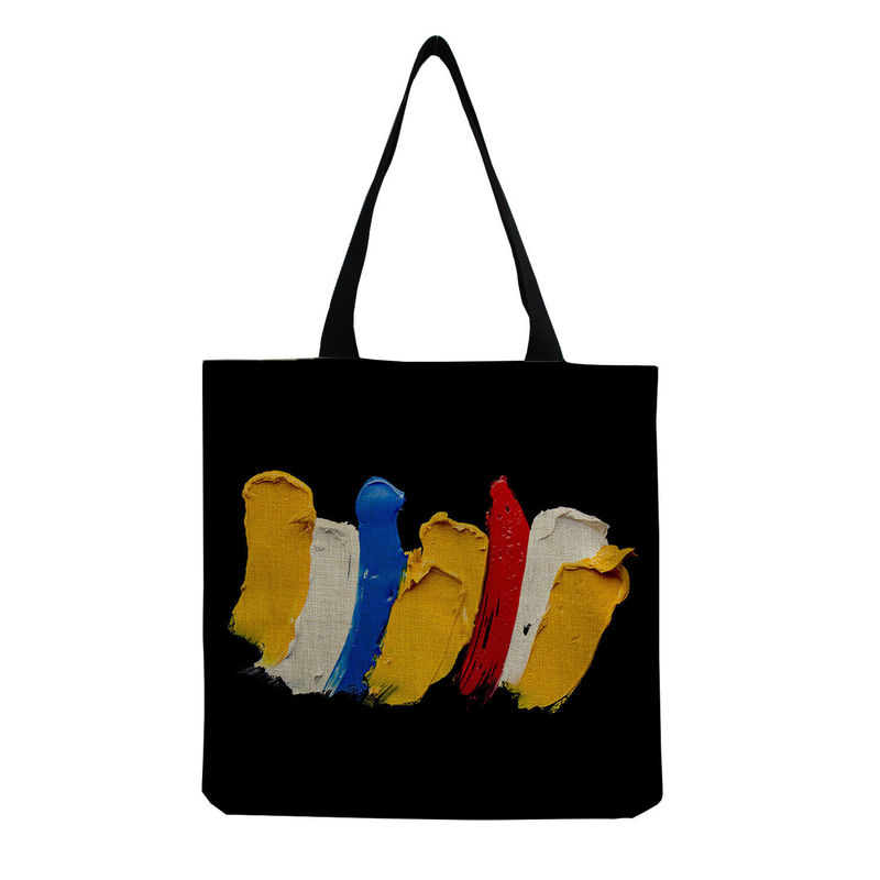 Medium Size Beach Tote Bag Cotton Canvas Linen Reusable Bag for Women Customized Logo