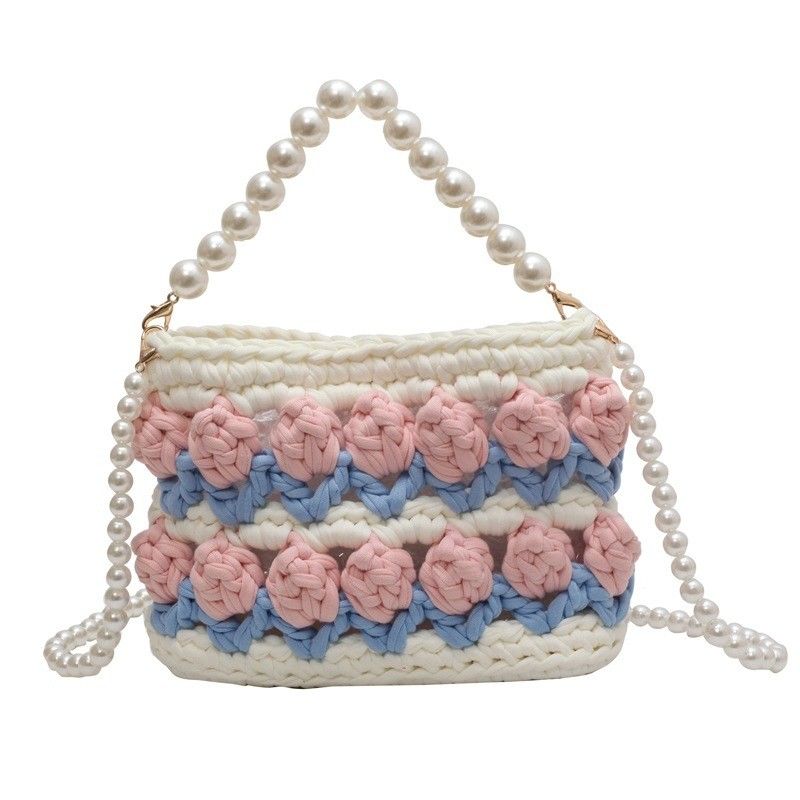 Handmade Woven Crochet Knitted Shoulder And Sling Bags For Women Custom Logo Accepted