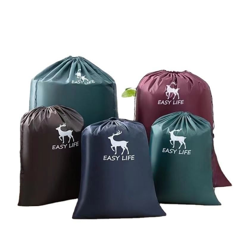 Customized Color Drawstring Polyester Nylon Laundry Bag for Home Storage and Bulk