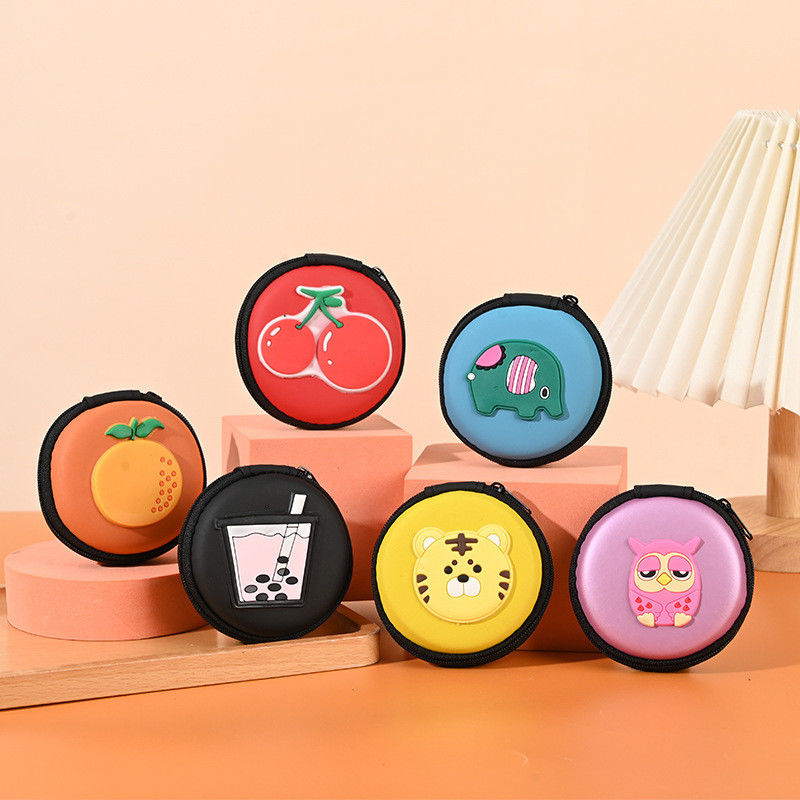 Pattern Type others Round 2d 3d Coin Usb Lines Earphone Pvc Eva Organizer Bags