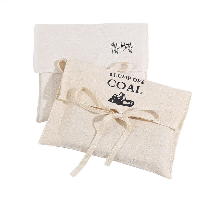 Eco-friendly Custom Logo Printed Cotton Envelope Bag for Organic Envelope Dust Pouch