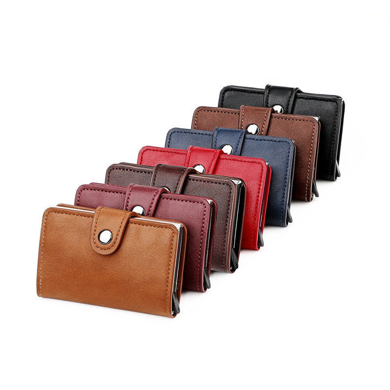 Trifold PU Leather Men's Wallet with Customized Tote Bag and Storage Convenience