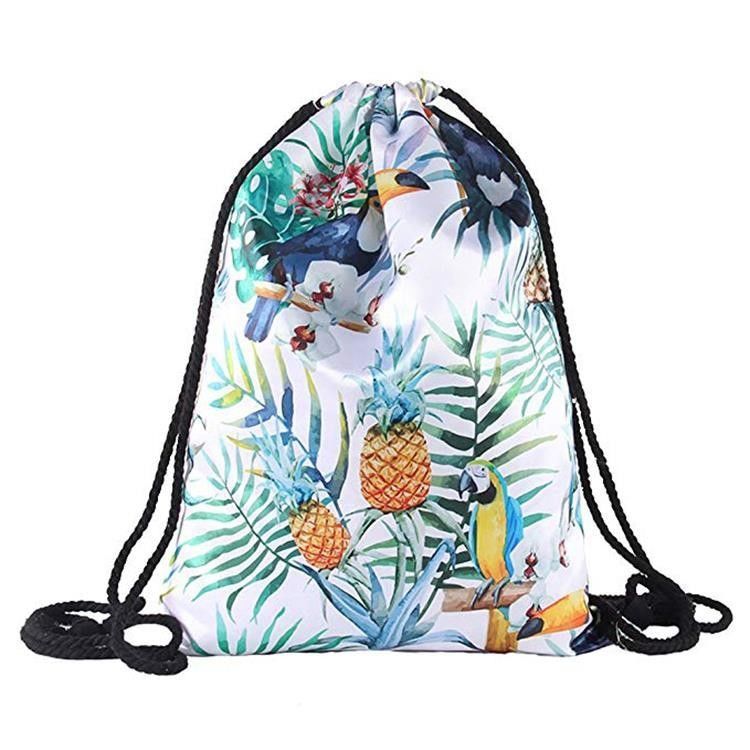 Acceptable OEM/ODM Small Folded Nylon Polyester Drawstring Bag for Gym and Traveling
