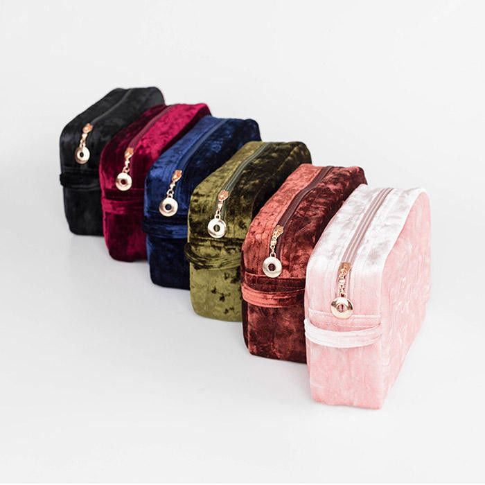 Portable Velvet Waterproof Makeup Bag for Travel Storage Pouch Cosmetic Case