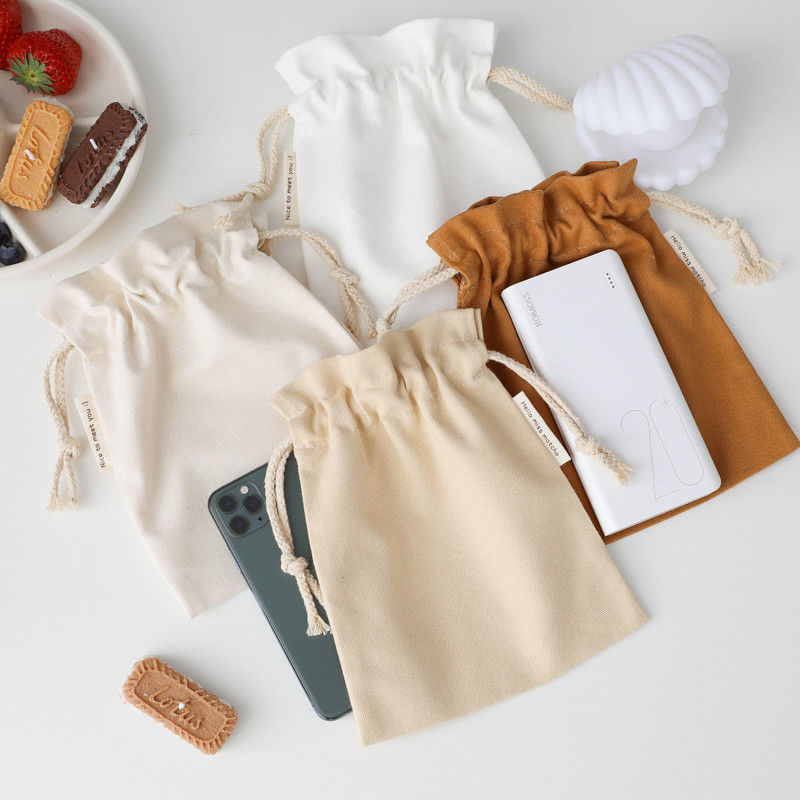 Natural Eco Friendly Durable Cotton Drawstring Bag Customized Color and Organic Cotton