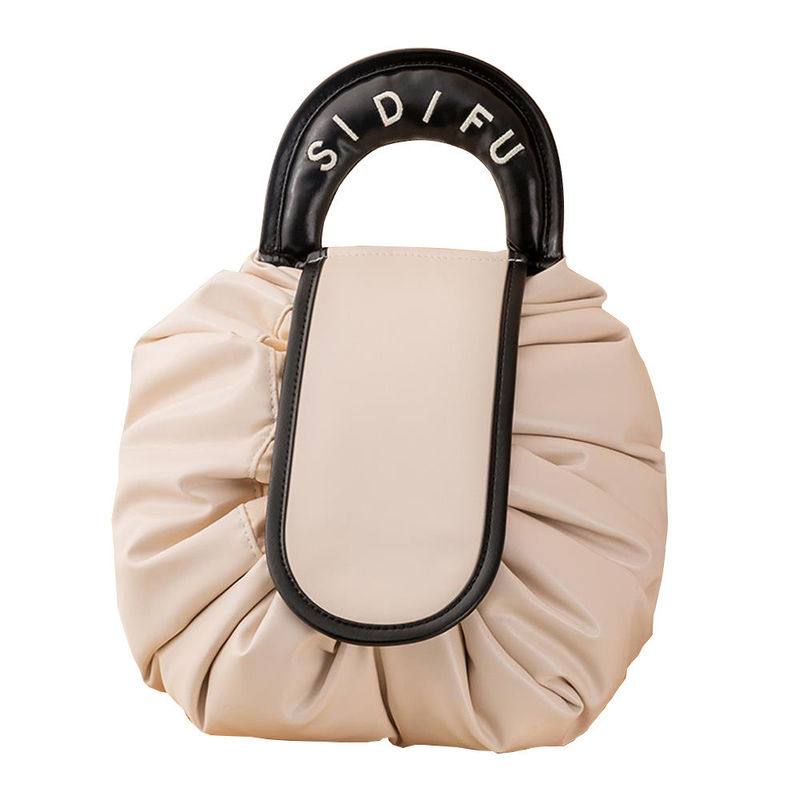 Custom Logo Design PVC Makeup Bag Solid Pattern Type Drawstring Toiletry Travel Pouch