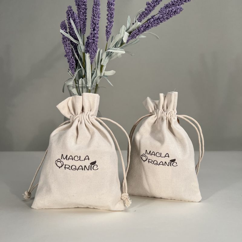 Small Drawstring Customized Reusable Cotton Canvas Shopping Bag with Customized Color
