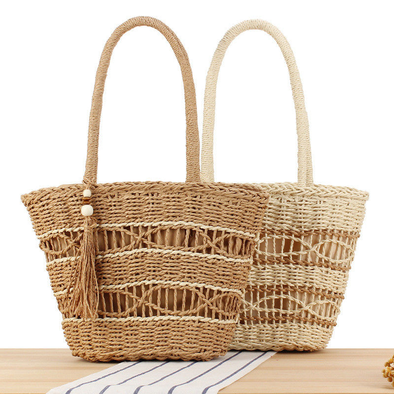 Customized Color Fashion Summer Beach Bag Woman Lady Straw Messenger Tote Bags Shoulder Bags Handbags