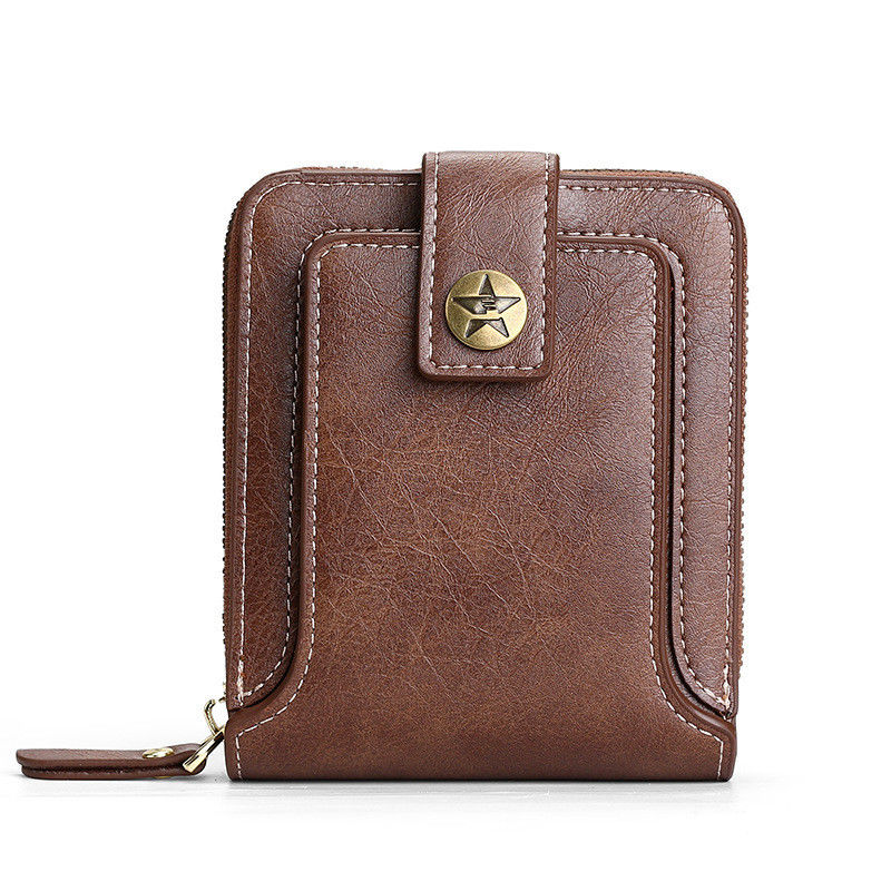 Short Bifold Leather Wallet for Men and Women Designer Coin Purse Front Pocket Wallet