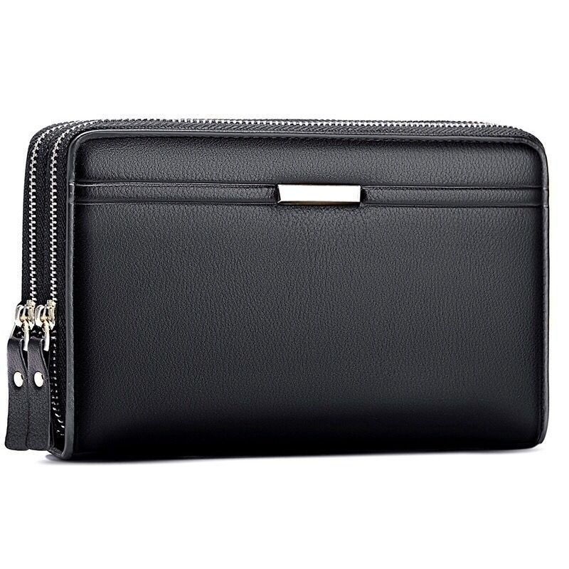 GENUINE LEATHER Men's Front Pocket Wallet Custom Logo Purse Thin Rfid Blocking Card Holder