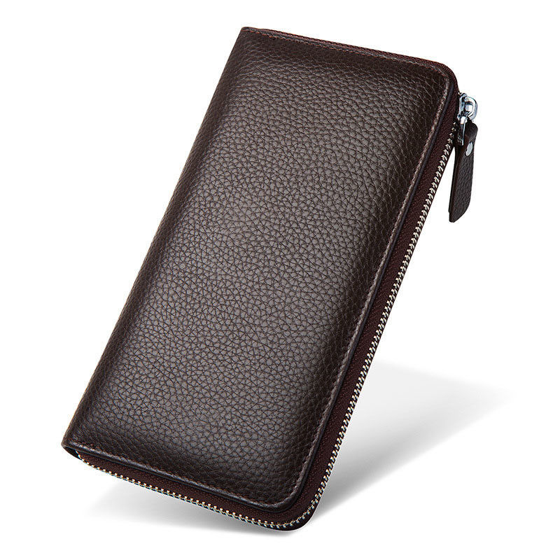 Men's Slim Genuine Real Leather Wallet Holder Purse with Custom Logo from Customized