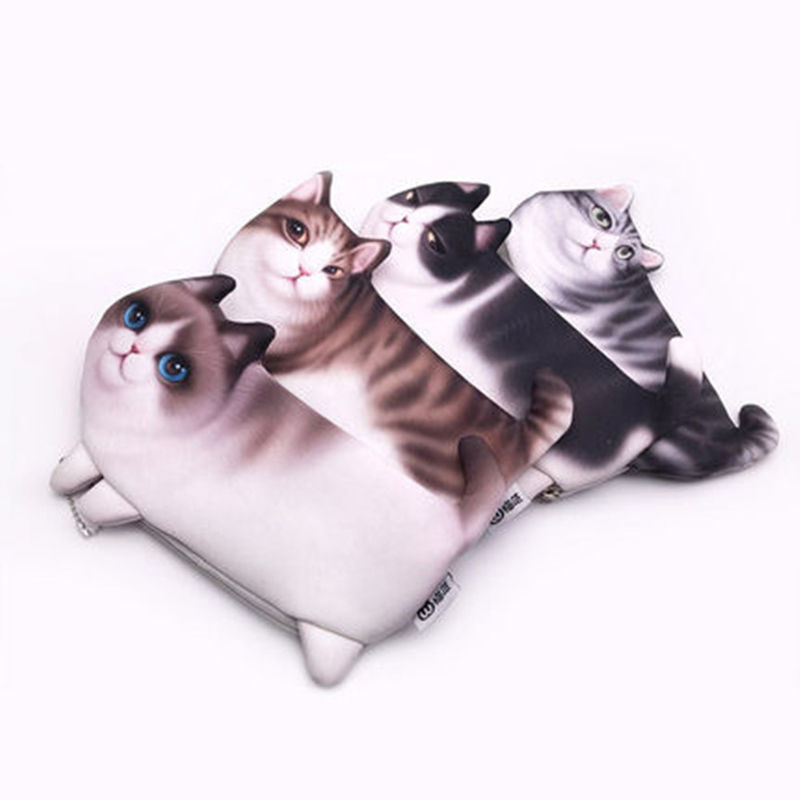 Short Cartoon 3d Cat Wallet 2022 Cute Animal Coin Purse for Children's Needs