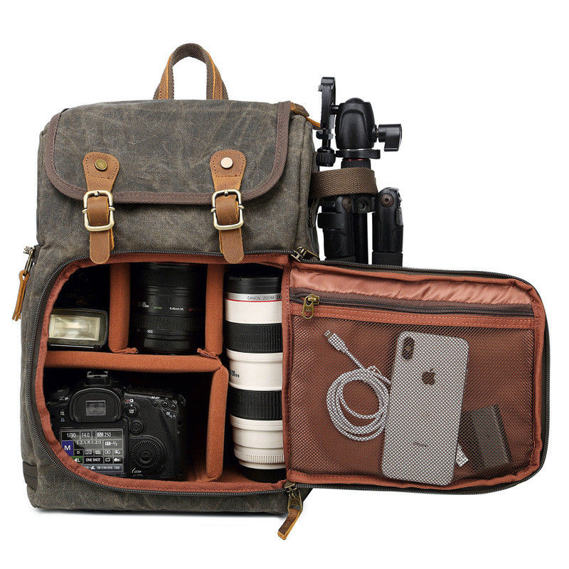 Eco-friendly Customized Logo Camera Bag Backpack for DSLR and Laptop in Customized Color