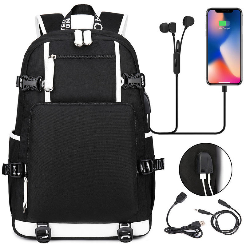 Customized Tote Bag Pattern Type Backpack for Fashion Girls and Boys USB Port Charging