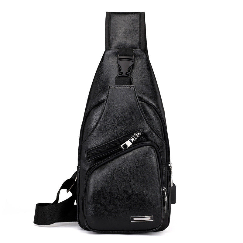 Unisex PU Leather Chest Bag for Men Customized Color Messenger Bag