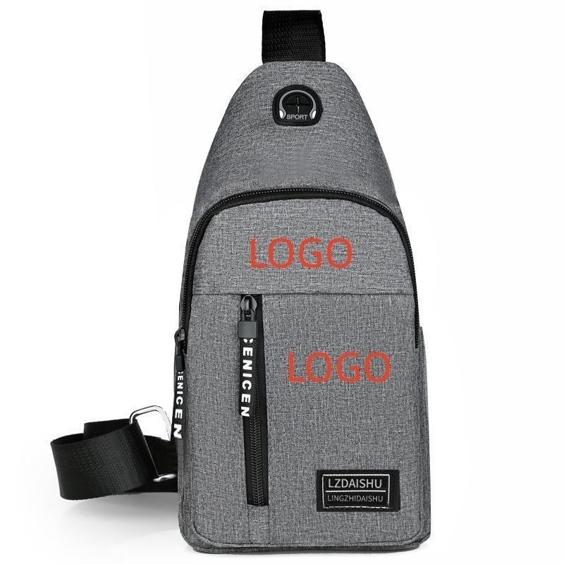 Customized Logo Men's Chest Bag for Outdoor Sports Solid Color Single Shoulder Bag