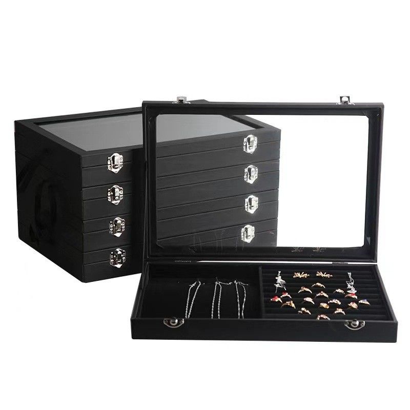 Custom Logo Accepted PU Leather Jewelry Holder for Necklace Rings Earrings Storage