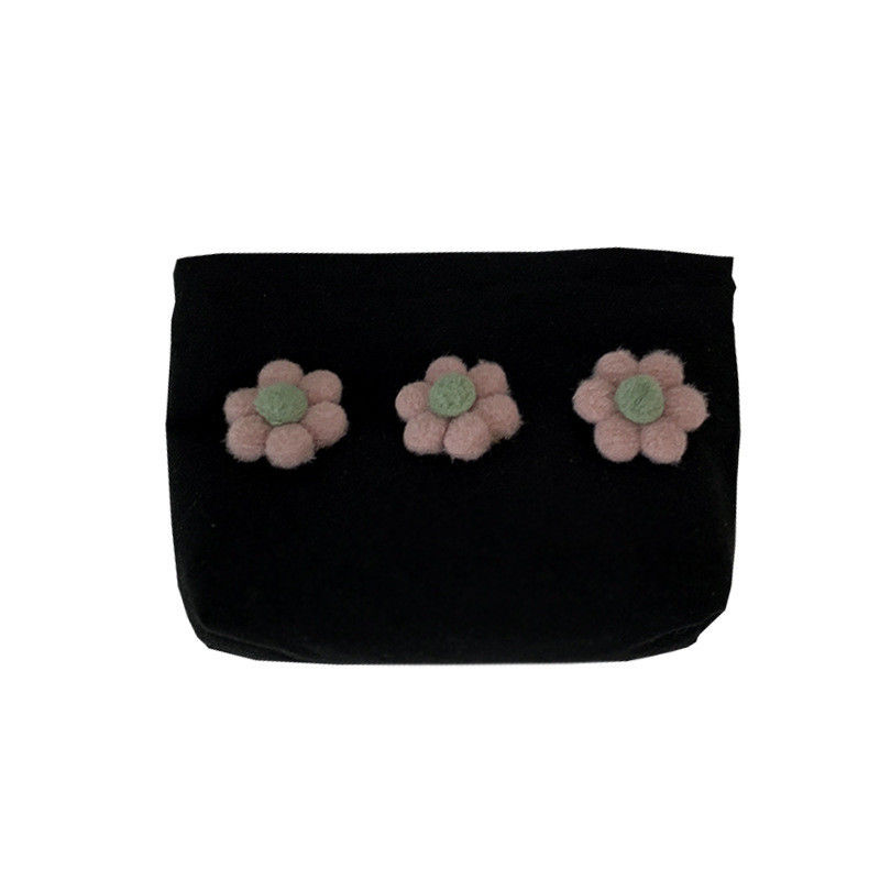 Small Blank Zipper Cotton Canvas Cosmetic Make Up Bag With Logo for Customized Color