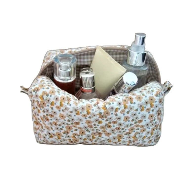 Zipper Closure Floral Cosmetic Bag for Toiletry Travel Customized Logo Summer Design