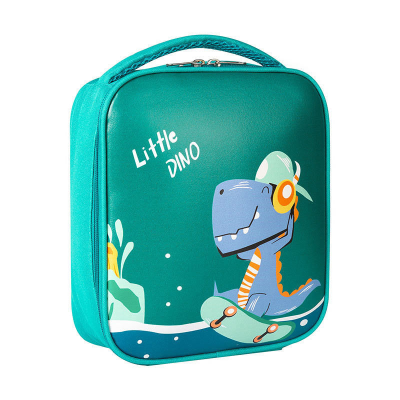 Customized Color Cartoon Dinosaur Space Insulated Kids Lunch Box Bag with Insulation