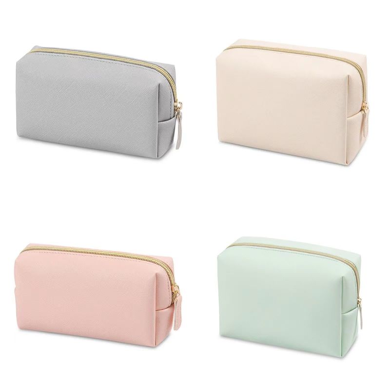 Zipper Closure Vegan Leather Toiletry Bag in Customized Color for Travel and Cosmetics
