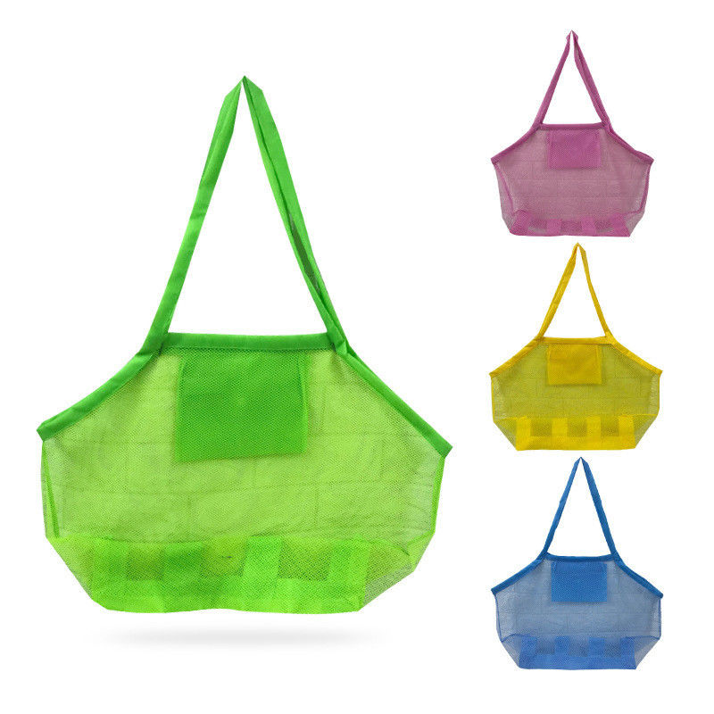 Newest Fashinable Style Kids Sand Away Foldable Beach Tote Bag Toys Storage Mesh Bag