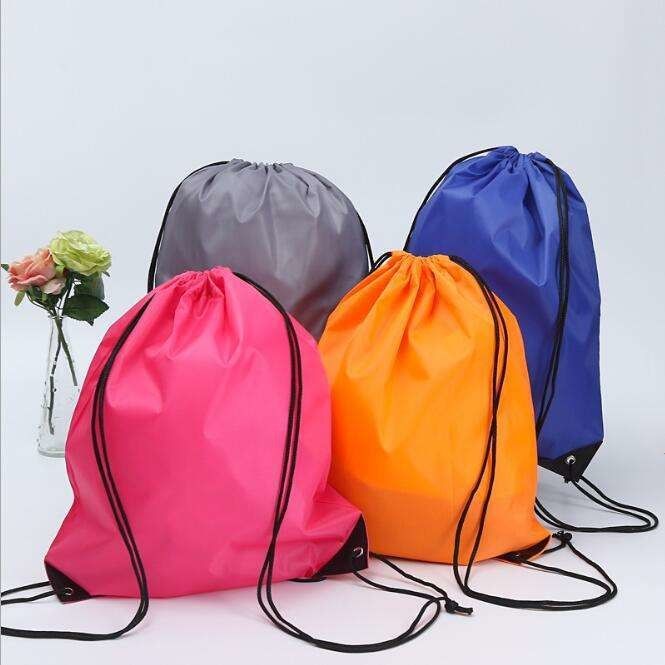 Nylon Material Colorful Drawstring Backpack Bag With Printed Logo for Daily Life