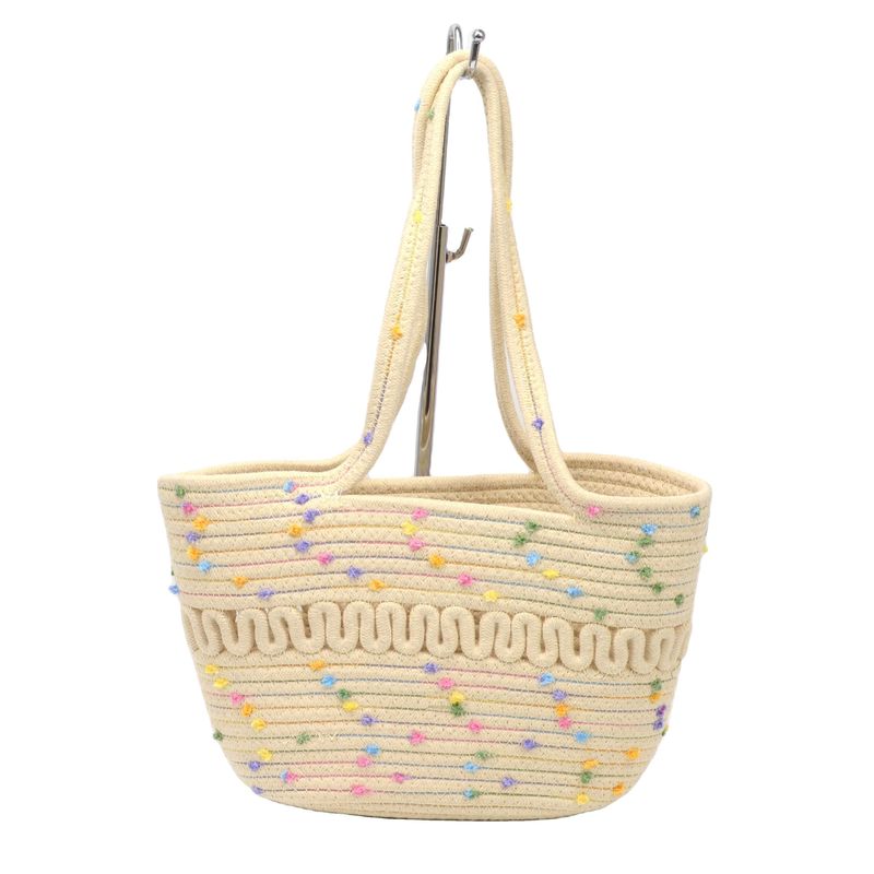 Concise Style Ladies Cotton Rope Bag Ideal for Summer Fashion and Beach Getaways