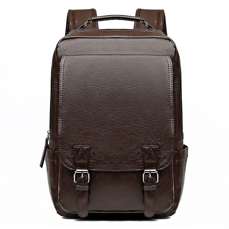 Acceptable OEM/ODM PU Leather Men's Laptop Backpack with Interior Computer Interlayer