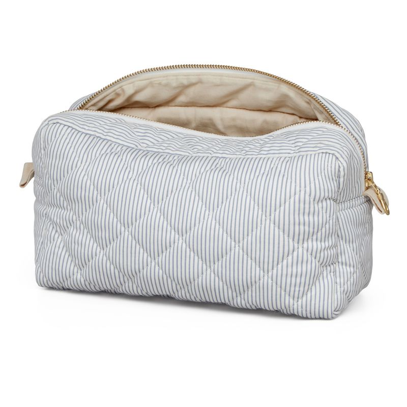 Solid Pattern Custom Logo Soft Puffy Cotton Bag Quilted Organic Cotton Cosmetic Bag