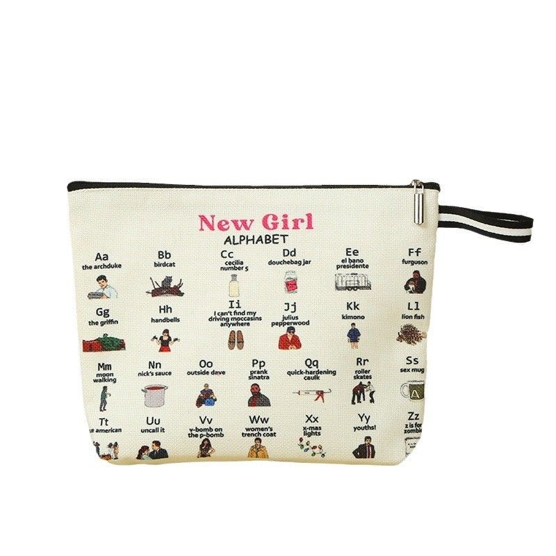 Double Sided Cosmetic Accessory Pouch Zipper Bag made from Eco-friendly Cotton Canvas