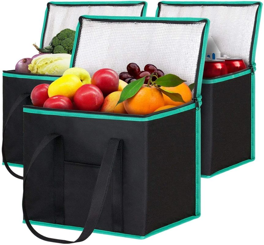 Custom Logo Insulated Tote Food Delivery Bag Customized Logo Solid Color Pattern Type