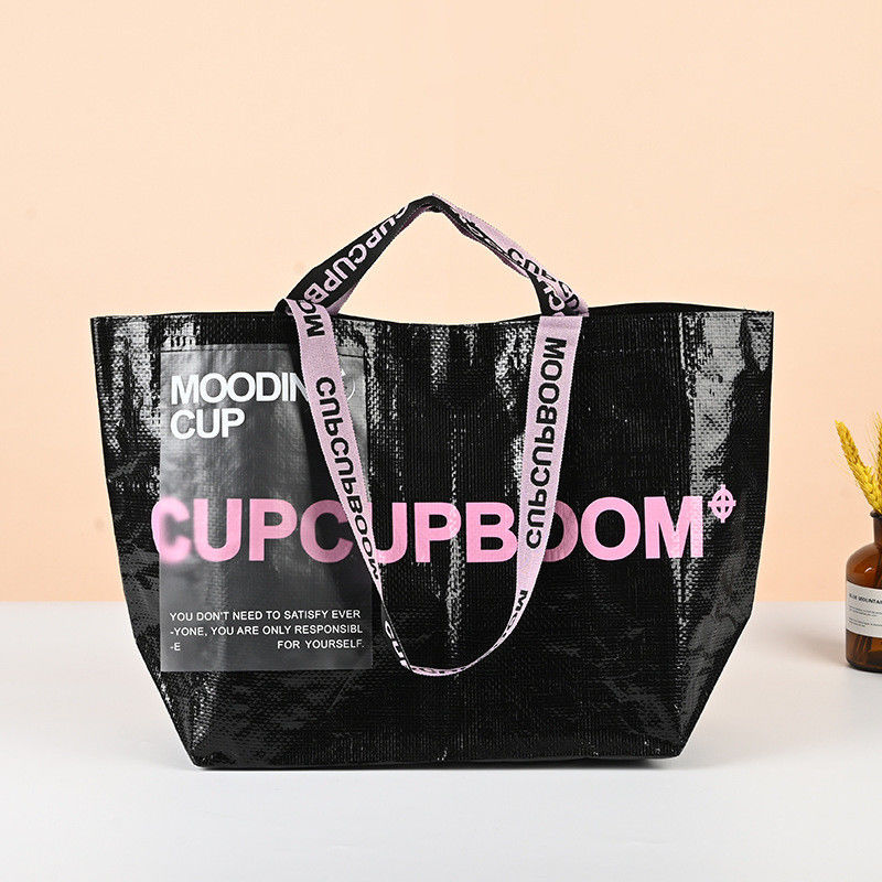 Handled Style Durable Pe Pp Woven Shopping Bag Tote with Custom Logo and Lamination