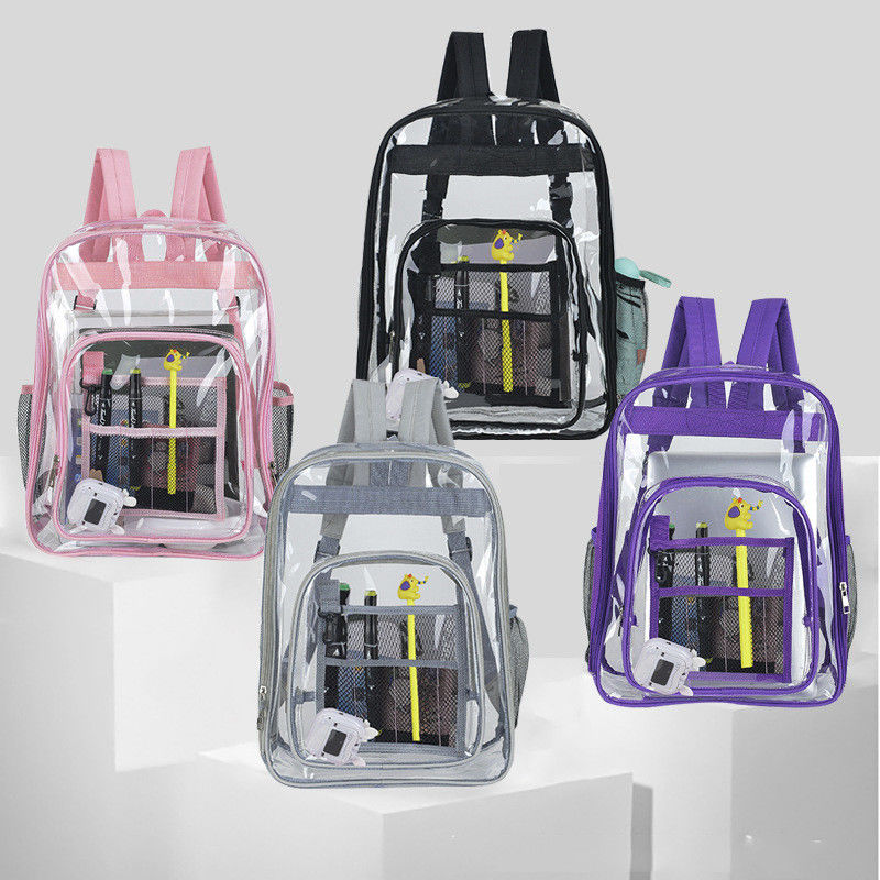 Newest Fashionable Customized Color Clear PVC Backpack for Outdoor School Activities