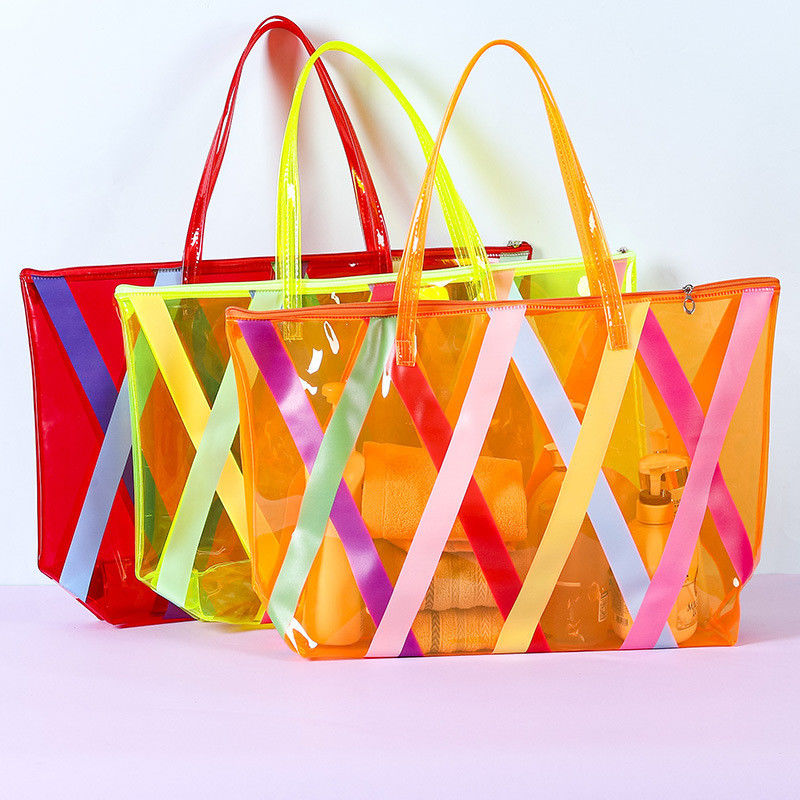 Wholesales Online Shopping Large Pvc Tote Beach Bag with Custom Logo Accepted