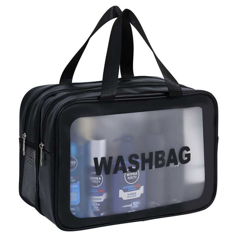 Solid Pattern PVC Clear Travel Wash Bag for Waterproof Toiletry and Makeup in Bathroom