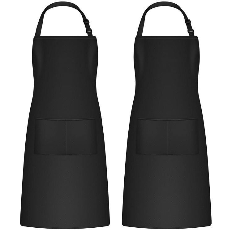 Uniform Fabric Type Custom Logo Waterproof Chef Kitchen Apron for Cafe Restaurants Cooking