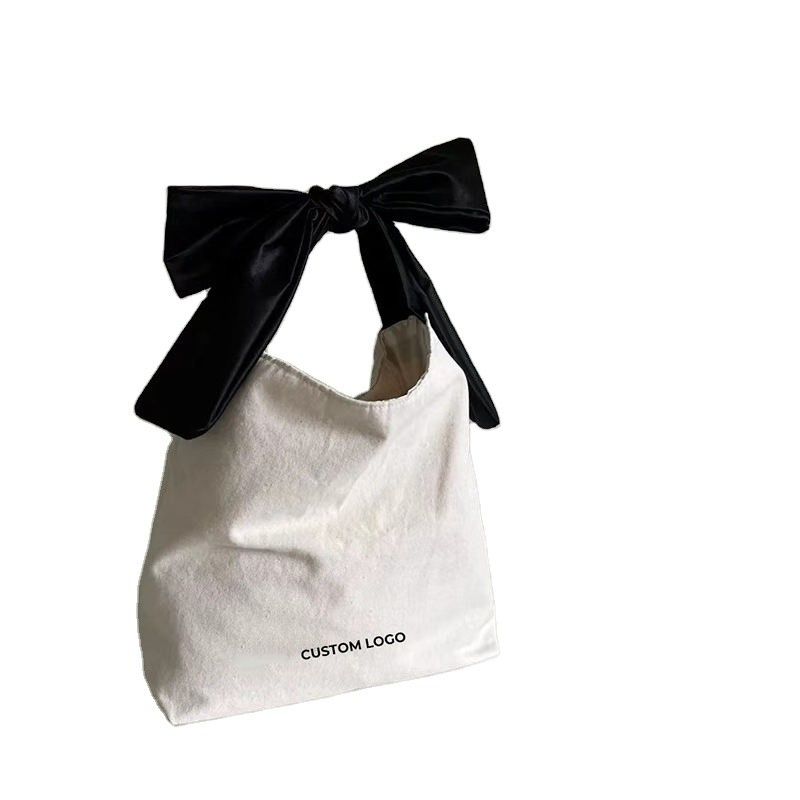 Polyester Lining Eco-Friendly Recycled Black Handle Custom Logo Printed Shopping Tote Bag
