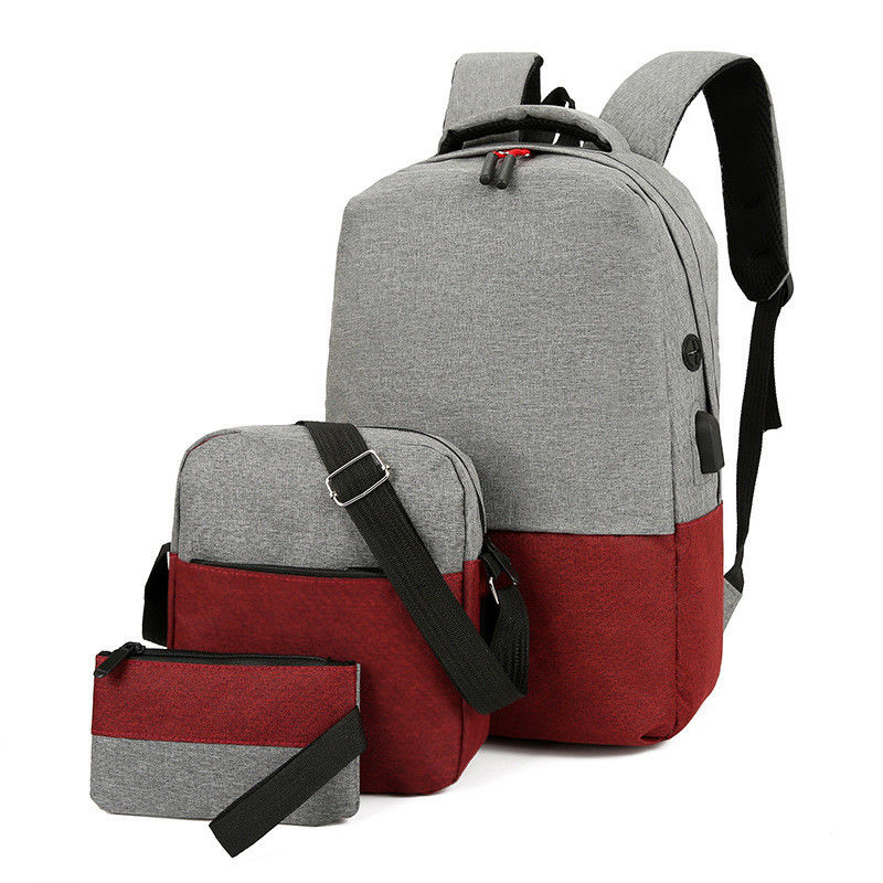 Waterproof School Backpack Set for Teenage Boys Customized Men Student Backpack 3 Set