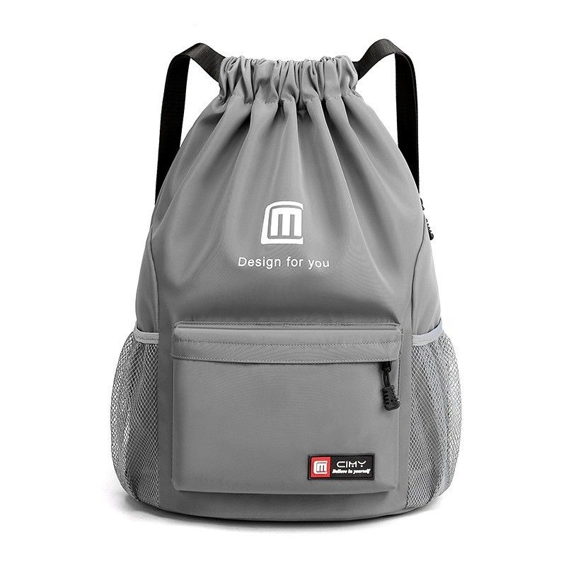 Main Material Canvas Drawstring Backpack Lightweight Gym Bag for Sports Basketball Logo