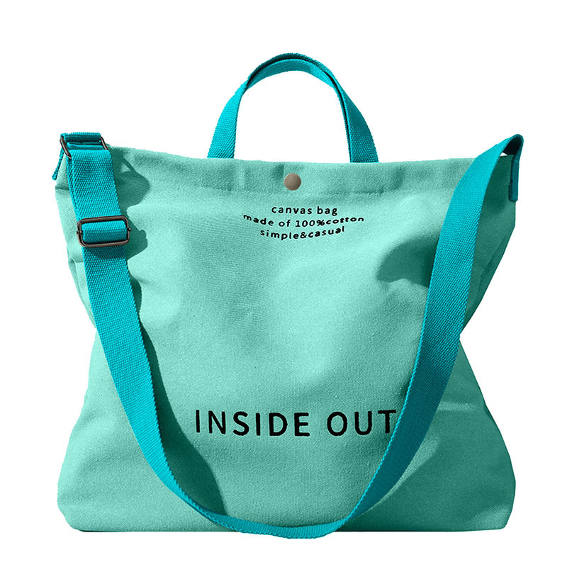 Two Handles Large Capacity Reusable Cotton Shopping Bags Eco-Friendly Tote Canvas Bags
