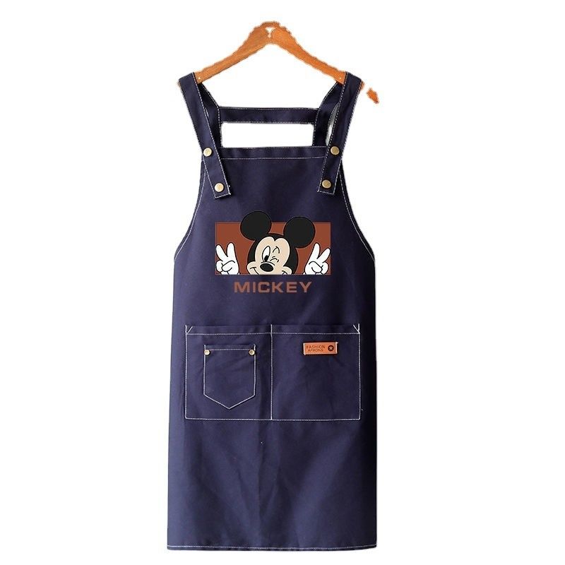 Cotton Canvas Waterproof Chef Cooking Aprons for Cafe Restaurants Kitchen BBQ Apron Fabric