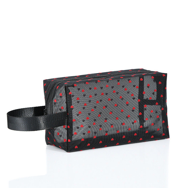 Love Mesh Cosmetic Bag Large Capacity and Custom Logo for Effortless Cosmetics Access