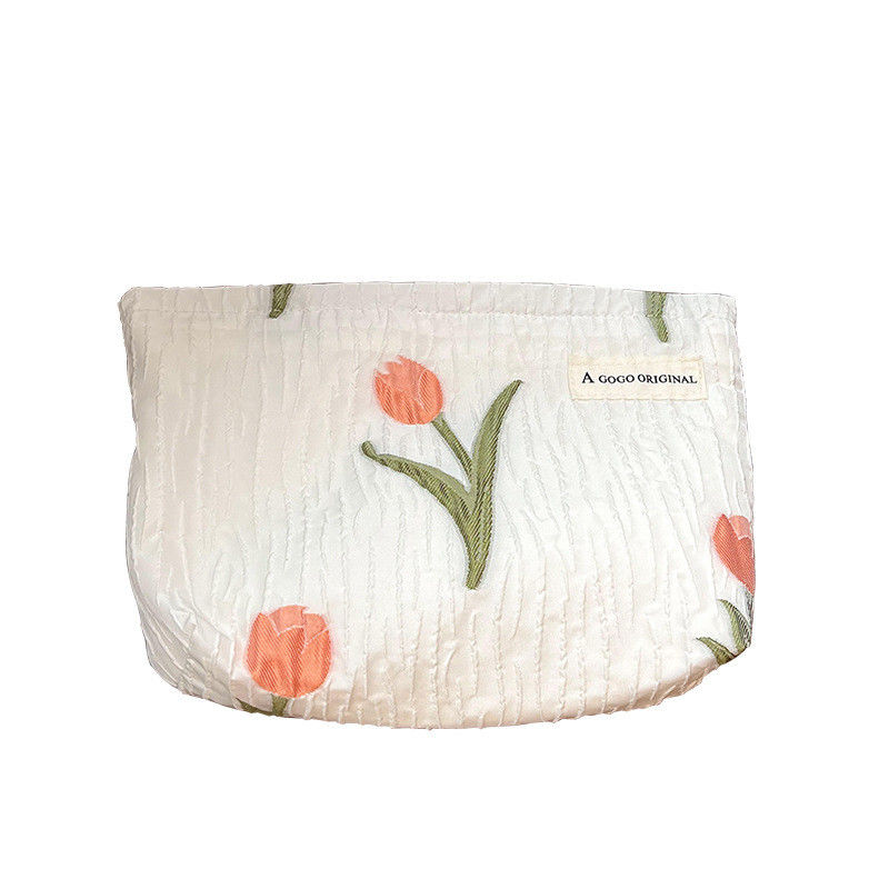 Customized Logo Travel Cotton Canvas Makeup Bag for Women Fashion Style Cosmetic Bag