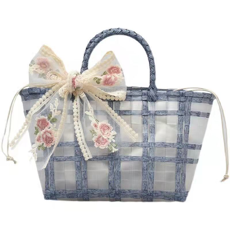 Polyester Lining Pvc Woven Tote Jelly Bags for Women's Gifts and Weddings Ideal Choice