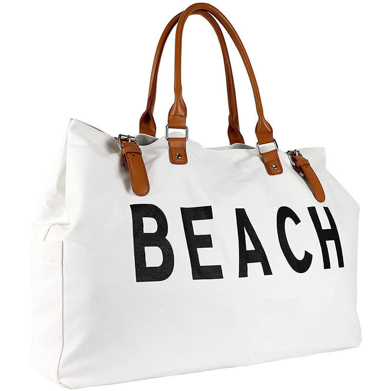 Custom Canvas Tote Bag 2023 Design Large Beach Bag for Women Waterproof and Sand Proof