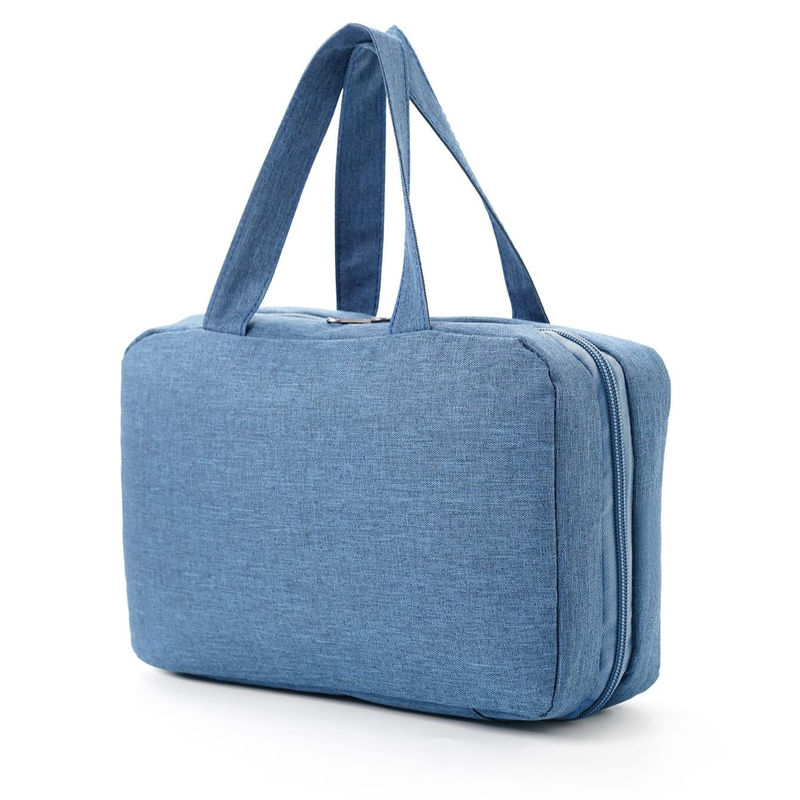 Portable Polyester Four Fold Waterproof Travel Toiletry Bag for Customized Color Options
