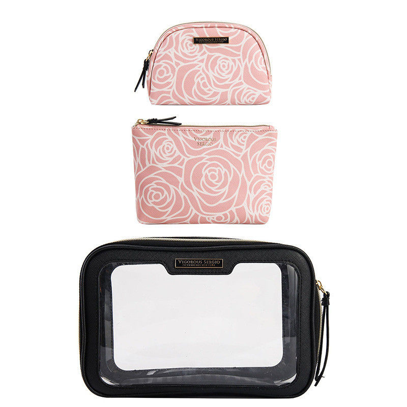 Waterproof PVC Large-Capacity Three-in-One Combination Bag for Cosmetics Organization