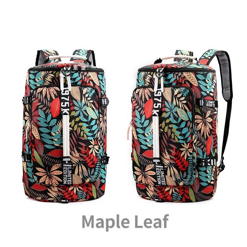Floral Pattern Women Bagpack Gym Fitness Bag for Outdoor Activities and Travel